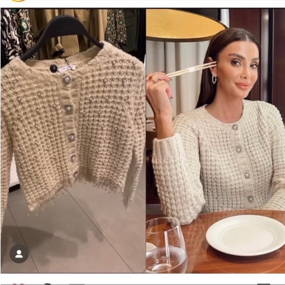 Zara beaded knit cardigan NWT - Picture 2 of 11